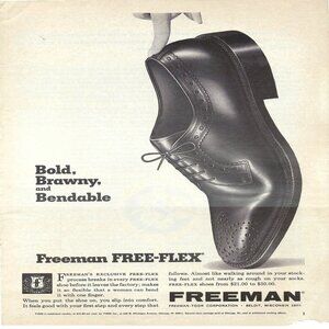 1967 Freeman Free-Flex Bold Brawny & Bendable Vintage Magazine Print Ad/Poster